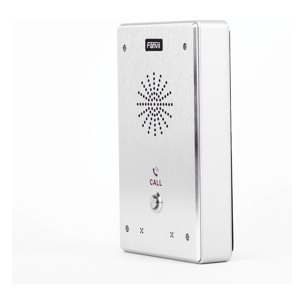 Intercomunicador IP 2 Líneas SIP 2 Relevadores PoE 802.3af Anti-Vandálico IP65 e IK10 -40°C a 70°C — Fanvil