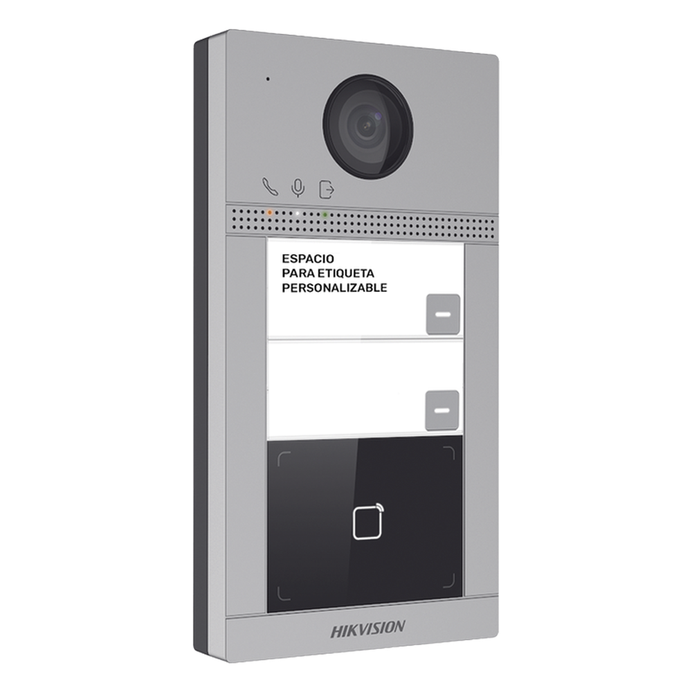 Videoportero IP 2 Megapixel PoE IP65 + IK08 2 Departamentos 2 Puertas 6 Monitores 129° IR 3m (9.84 ft) — Hikvision