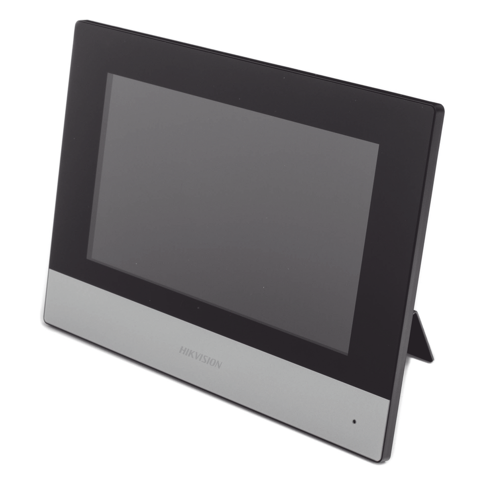 Monitor IP WiFi Touch Screen Pantalla 7" Resolución 1024 x 600 Wi-Fi 2.4 GHz Ethernet 10 100 Mbps PoE Estándar Audio Bidireccional Integración 16 Cámaras IP 2 MP — Hikvision