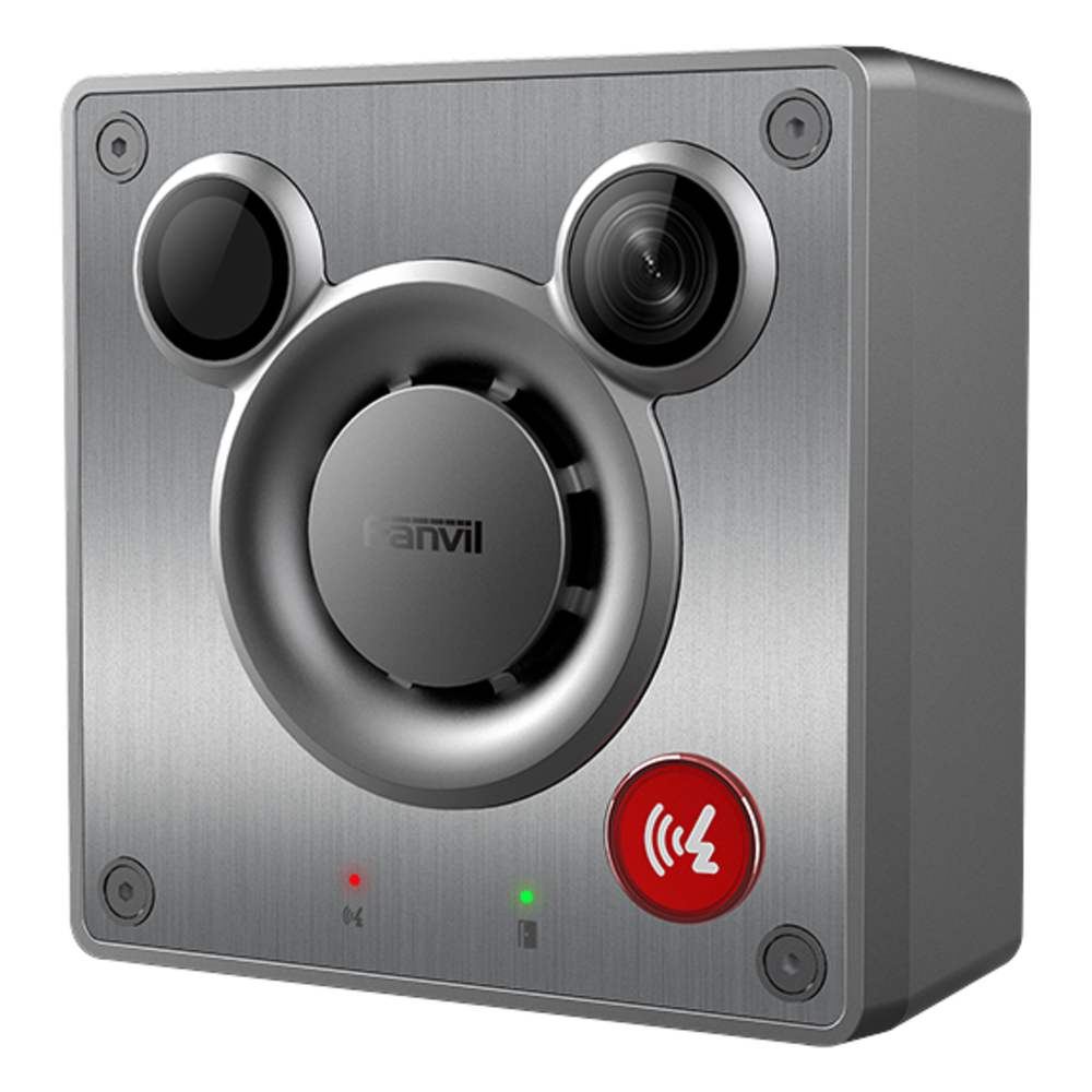 Videoportero IP para Exterior Cámara 4 Megapixel (1080p) HDR e Iluminación IR Altavoz 5W y Doble Micrófono Panel Acero Inoxidable y Cuerpo Aluminio IP66 e IK10 PoE+ 2 Líneas SIP — Fanvil