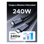Cable USB-C Thunderbolt 5 80 Gbps Bidireccional — UGREEN