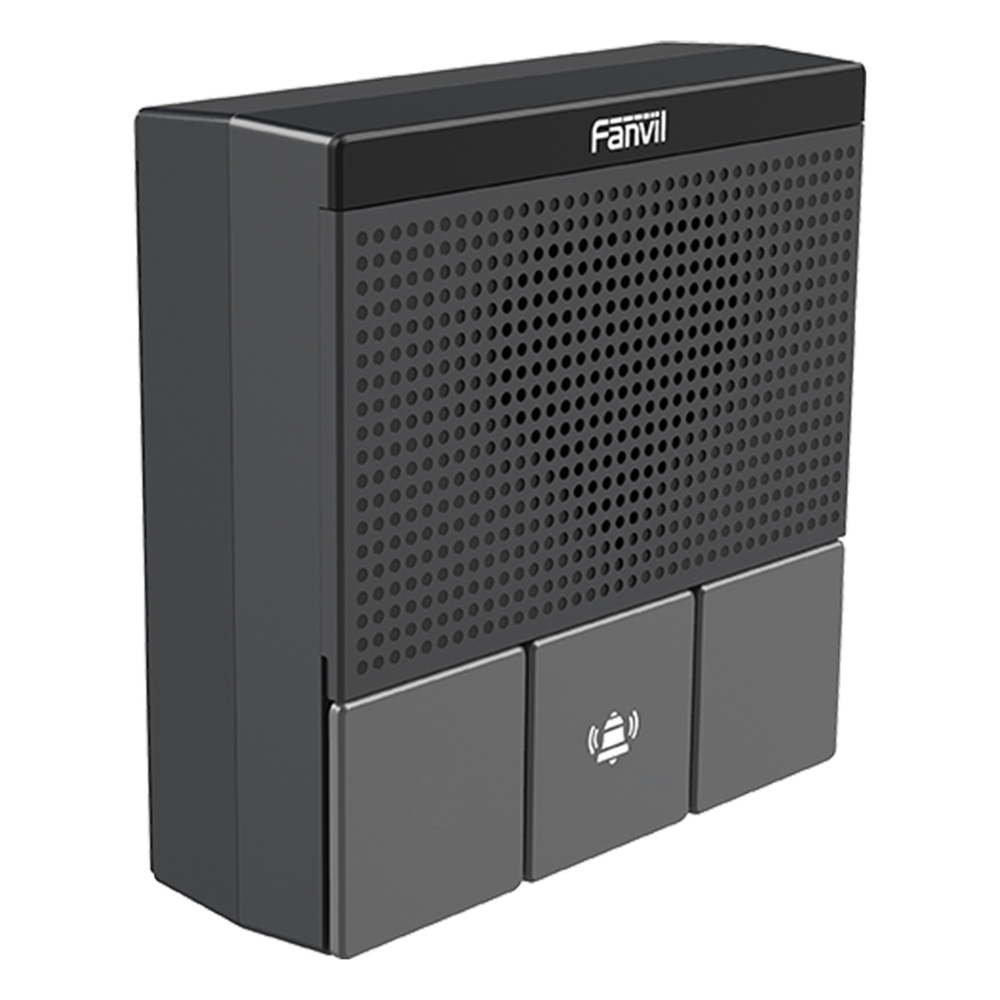 Mini Intercomunicador SIP 2 Líneas 3 Botones Programables IP54 Wi-Fi Dual Band Montaje Pared — Fanvil