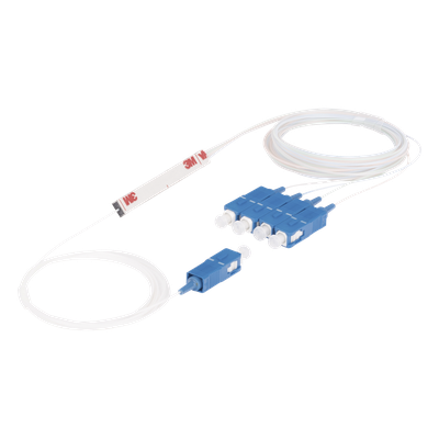 Splitter (Divisor Óptico) tipo PLC, de 1x4, conectores SC — TEMPO