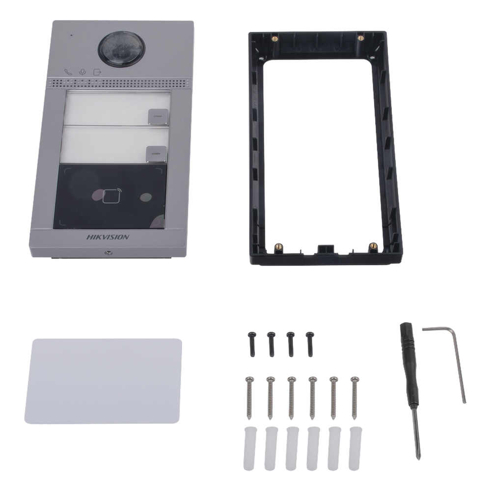 Videoportero IP 2 Megapixel PoE IP65 + IK08 2 Departamentos 2 Puertas 6 Monitores 129° IR 3m (9.84 ft) — Hikvision