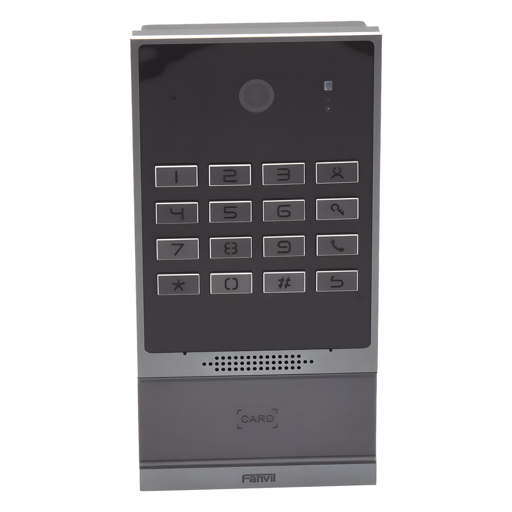 Videoportero SIP 2 Megapixel IP66 e IK07 Teclado Iluminado 10,000 Tarjetas RFID PoE 2 Relevadores — Fanvil