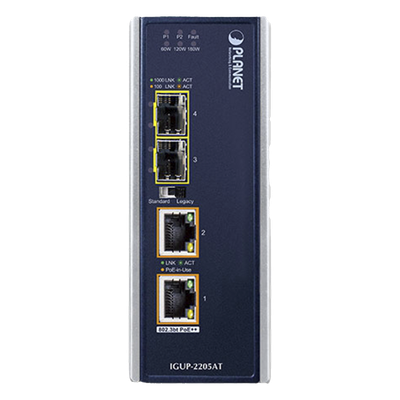 Convertidor de Medios Industrial de 2 Puertos SFP 100 — PLANET
