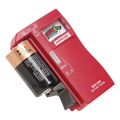 Probador de Baterías 9 Vcc 1.5 Vcc [AA-AAA-C-D] — AMPROBE