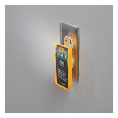 Probador de Tomacorriente Eléctrico Estándar o GFCI, Con LEDs de Alto Br — FLUKE