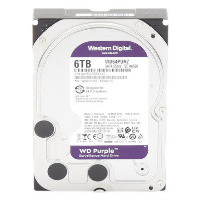 Disco Duro PURPLE de 6TB 3 AÑOS DE GARANTÍA — Western Digital (WD)