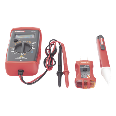 KIT Básico 3 en 1 con Multímetro Digital + Detector de Tensión sin Conta — AMPROBE