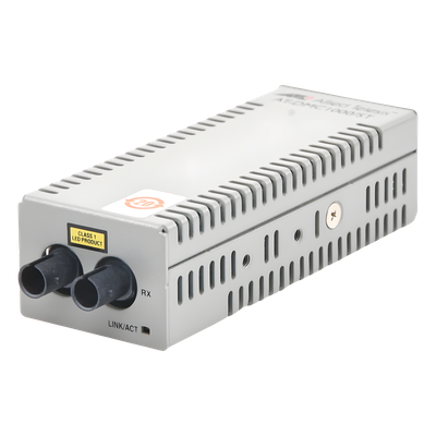 Mini Convertidor de medios de cobre a fibra MultiModo de escritorio 1000 — ALLIED TELESIS