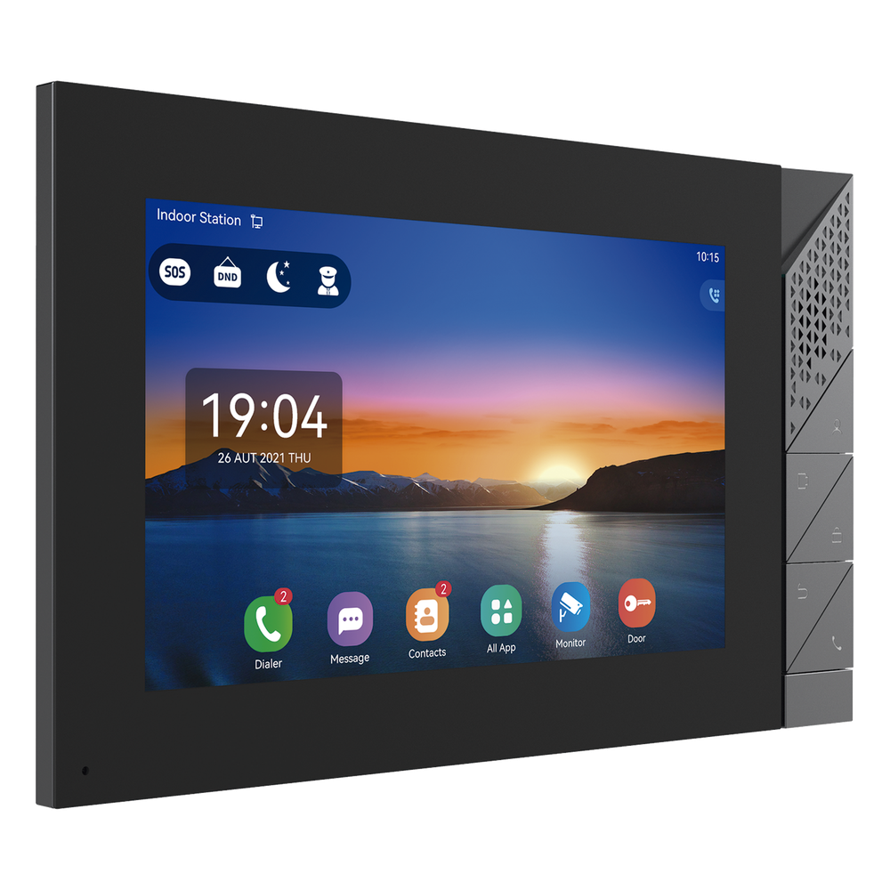 Monitor IP SIP Pantalla Táctil 7" Android 9.0 Wi-Fi Dual Band Bluetooth 5.0 PoE 8 Entradas de Alarma — Fanvil