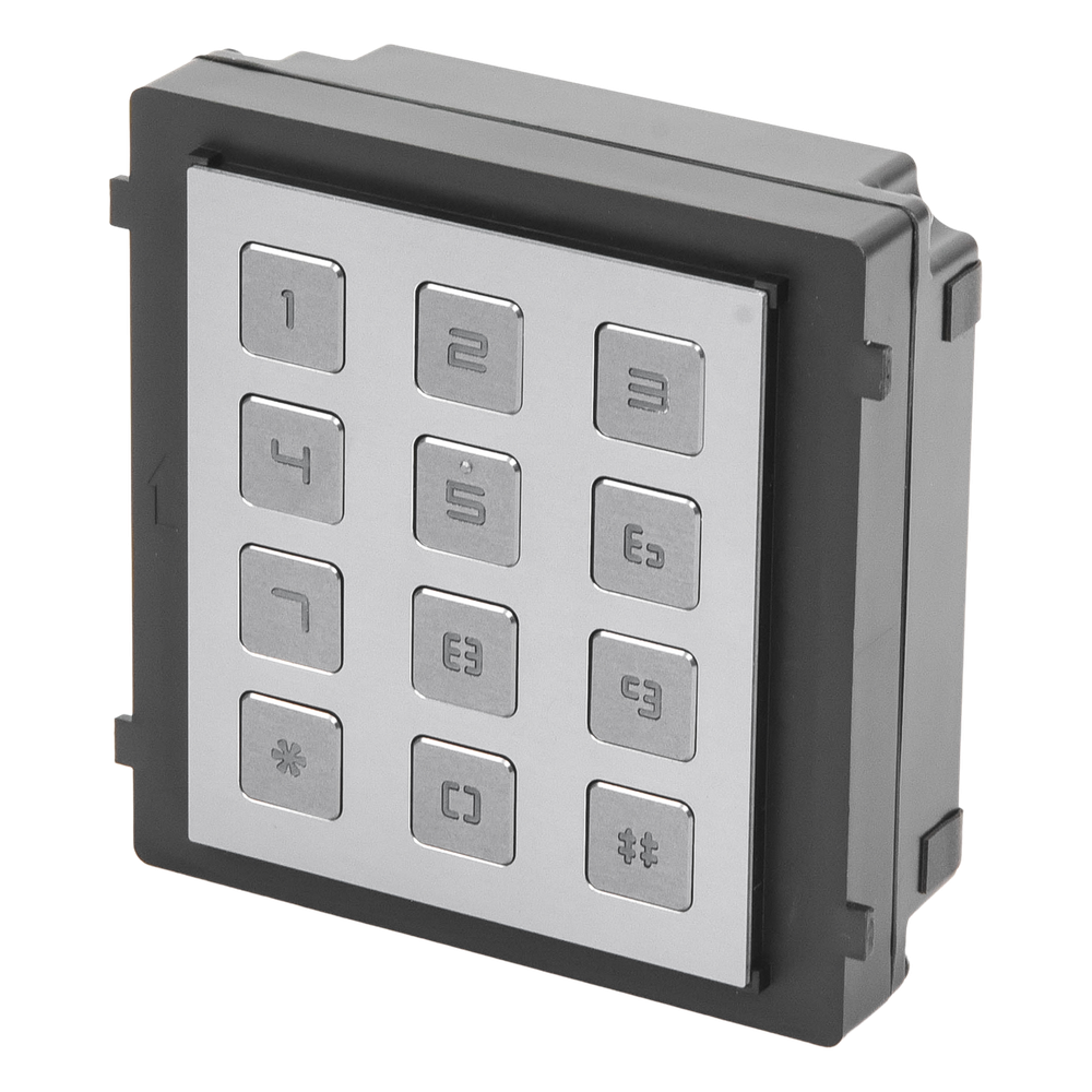 Módulo de Teclado para Frente de Calle Apertura por Código Llamada a Monitor IP65 Aluminio -40 °C a +55 °C (-40 °F a 131 °F) — Hikvision