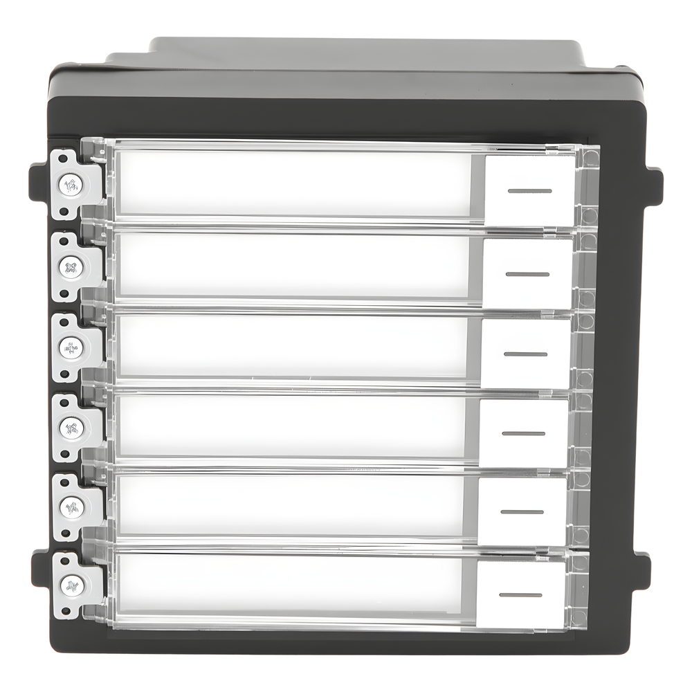 Módulo de Botones para Videoportero Modular 6 Botones Montaje Empotrado o Superficie IP65 Consumo 2 W — Hikvision