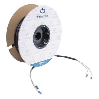 Carrete de Fibra Óptica Monomodo con Conectores LC-LC Duplex, Reforzada  — LINKEDPRO BY EPCOM