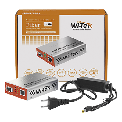 Convertidor de Medios PoE RJ45 Gigabit 802.3af — WI-TEK