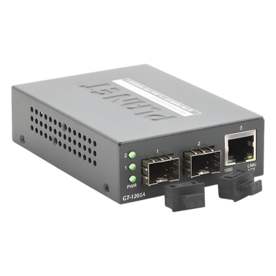 Convertidor de Medios con Doble Puerto SFP 1000BASE-FX SX — PLANET