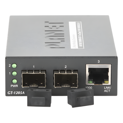 Convertidor de Medios con Doble Puerto SFP 1000BASE-FX SX — PLANET