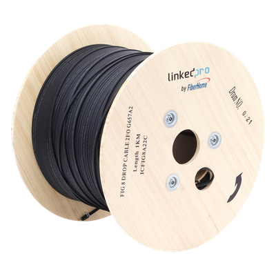 Carrete de 1 km de Fibra Óptica Aérea Mini Figura 8 G.657A2 Tipo Drop, M — LINKEDPRO BY FIBERHOME