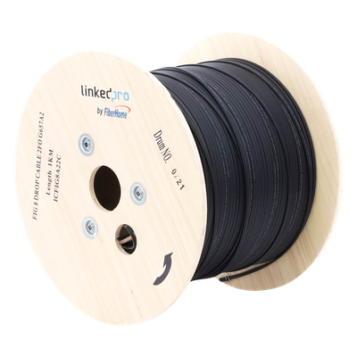 Carrete de 1 km de Fibra Óptica Aérea Mini Figura 8 G.657A2 Tipo Drop, M — LINKEDPRO BY FIBERHOME